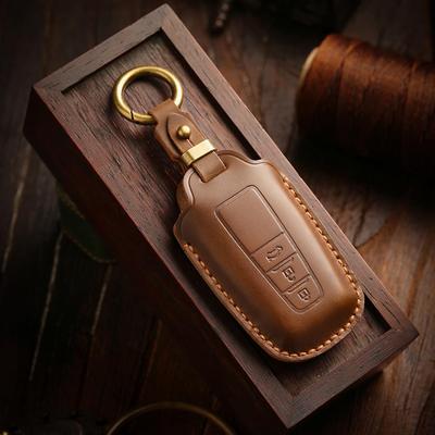 [Тойота] Чехол для ключа автомобиля брелок чехол Кожа Ручная работа для Corolla Camry CHR RAV4 Avalon Highlander