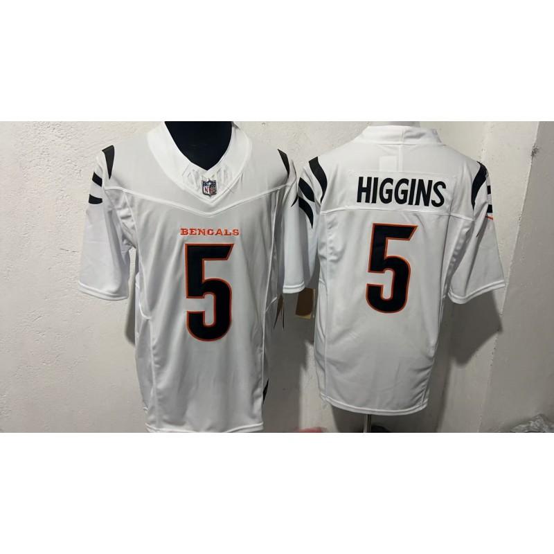 Cincinnati Bengals 5 Higgins Football Jersey Embroidered Game Uniform Men Women