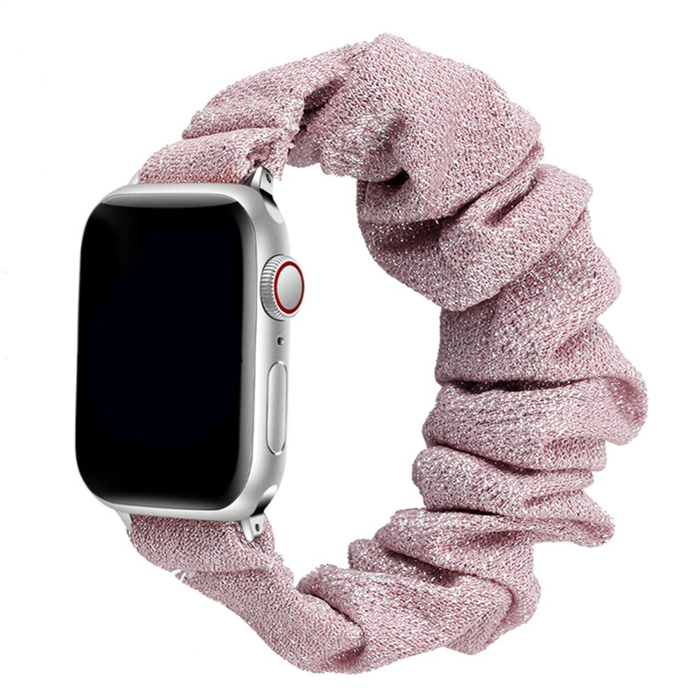 Ремешок-скранчл для Apple watch band 44мм 40мм 41мм 45мм 38 42мм 49мм Эластичный нейлоновый браслет iWatch series 3 6 se 7 8 9 ultra 2