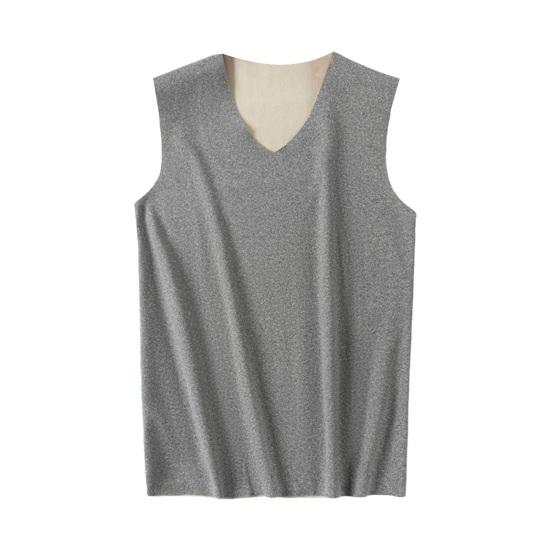 Мужской жилет-топ с V-образным вырезом, без рукавов, термофиксирующий бесшовный дизайн, двусторонний, матовый, ремесленный, пуловер, жилет