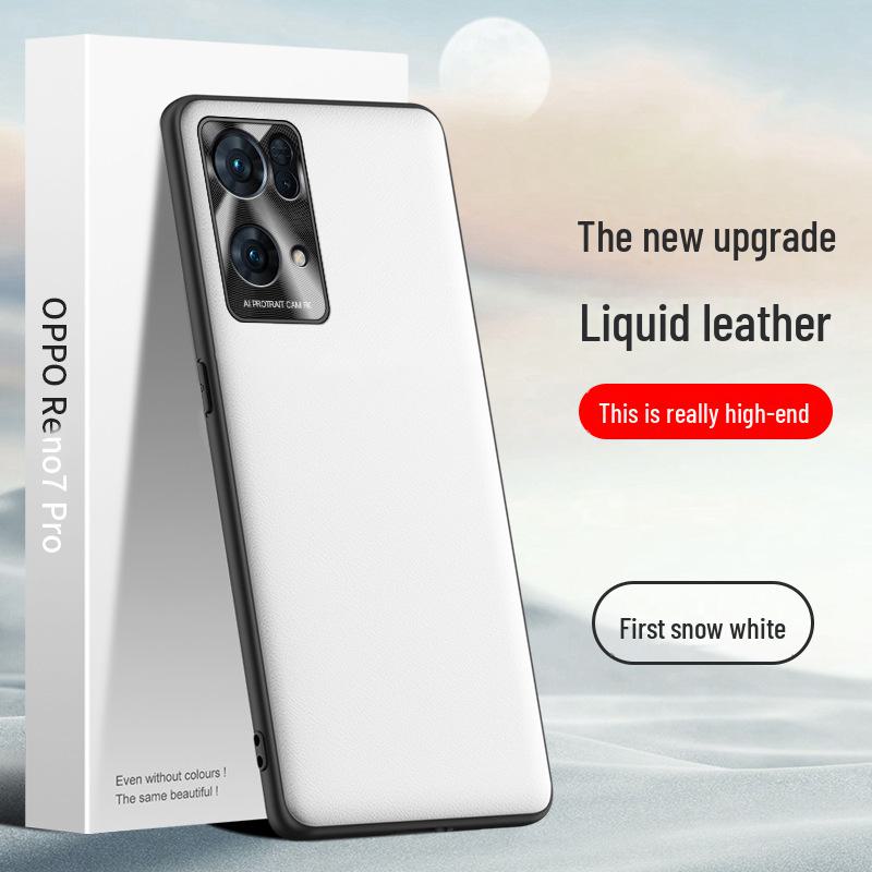 Защитный чехол из жидкой кожи для Oppo Reno7 Pro с защитой от падений и грязи. Поставляется как единое целое.