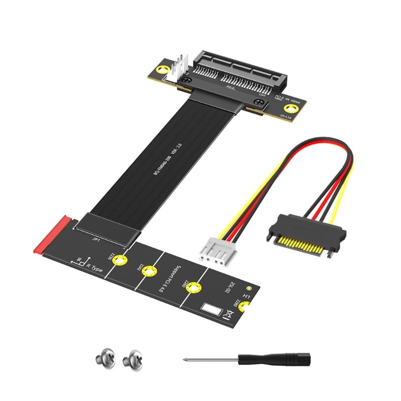 Адаптеры расширения M.2 Key M PCIe4.0 4X с гибким кабелем 20 см, стабильная передача сигнала
