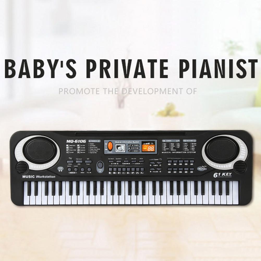 Детское электронное пианино, портативная клавиатура, 61 клавиша, орган с микрофоном, обучающие игрушки, музыкальный инструмент, подарок для ребенка-новичка