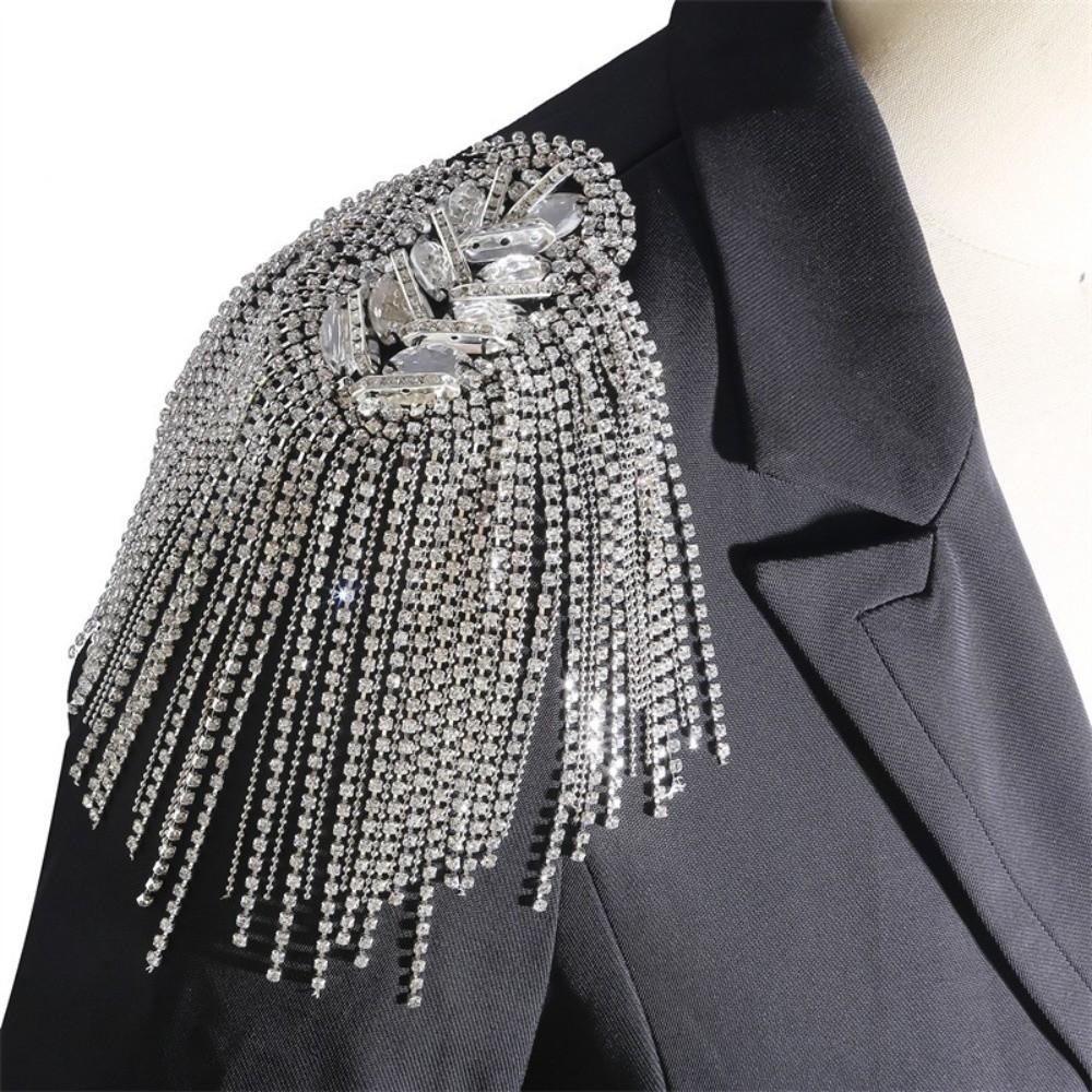 Handmade Tassel Shoulder Board Vintage Rhinestone Epaulet New Shoulder Epaulettes Unisex