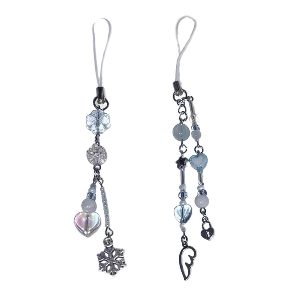 Сделанная вручную цепочка для телефона с бусинами, легкий брелок-шарм, портативные брелоки, аксессуар для повседневного использования и вечеринок