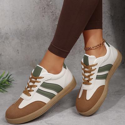 Женская повседневная спортивная обувь - Контрастные полоски, Удобная для ношения в любое время года, Универсальная для всех сезонов, Удобная тканевая подкладка
