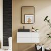 Rectangular Bathroom Mirror, Metal Frame, 60 x 80 cm, Black