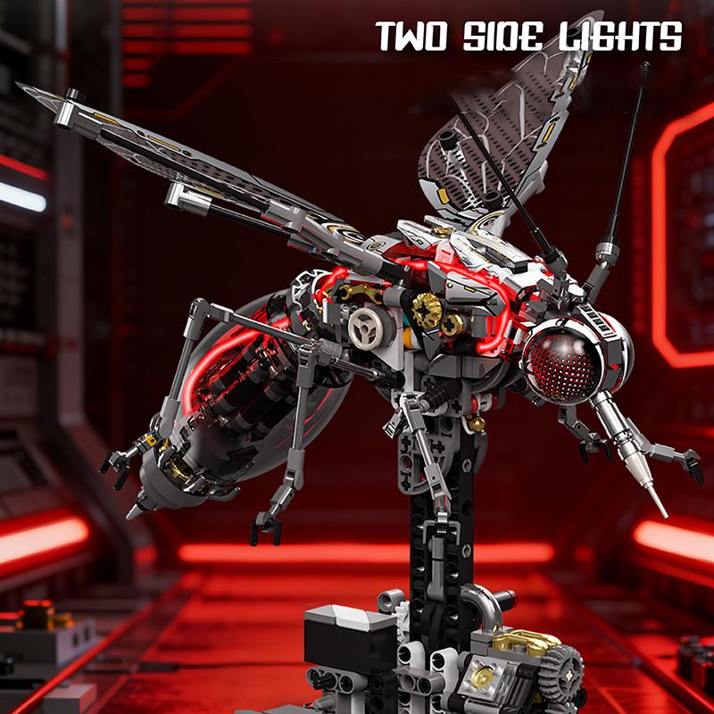 Механический Набор Строительных Игрушек 'Комар' Technic Животное Строительные Блоки Модель Насекомого со Светом и Движущимися Крыльями Подарок для Ребенка Взрослых