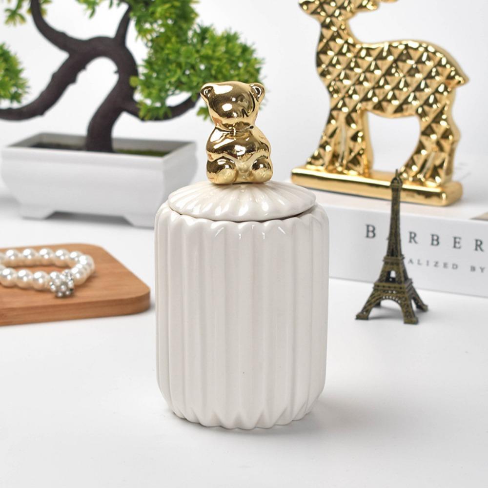Desktop Small Animal Cotton Swab Storage Box Jewerly Box Toothpick Jar Toothpick Storage
