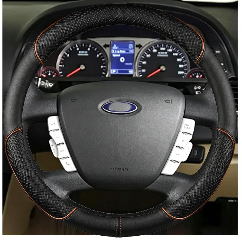 For ford falcon ford FG falcon 2008-2014 Hand-Stitched Car Steering Wheel Cover Braid black leather style FG accessory