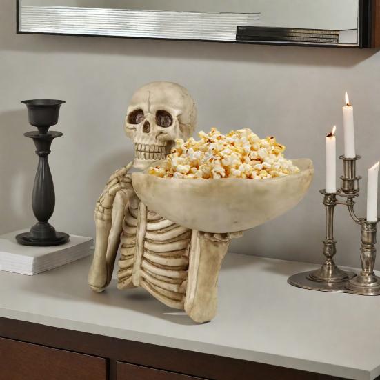 Хэллоуин Череп Конфетница Страшный Скелет Ключ Поднос для хранения фруктов и закусок Смола Панк Череп Декор для дома Столешница Вечеринка Бар