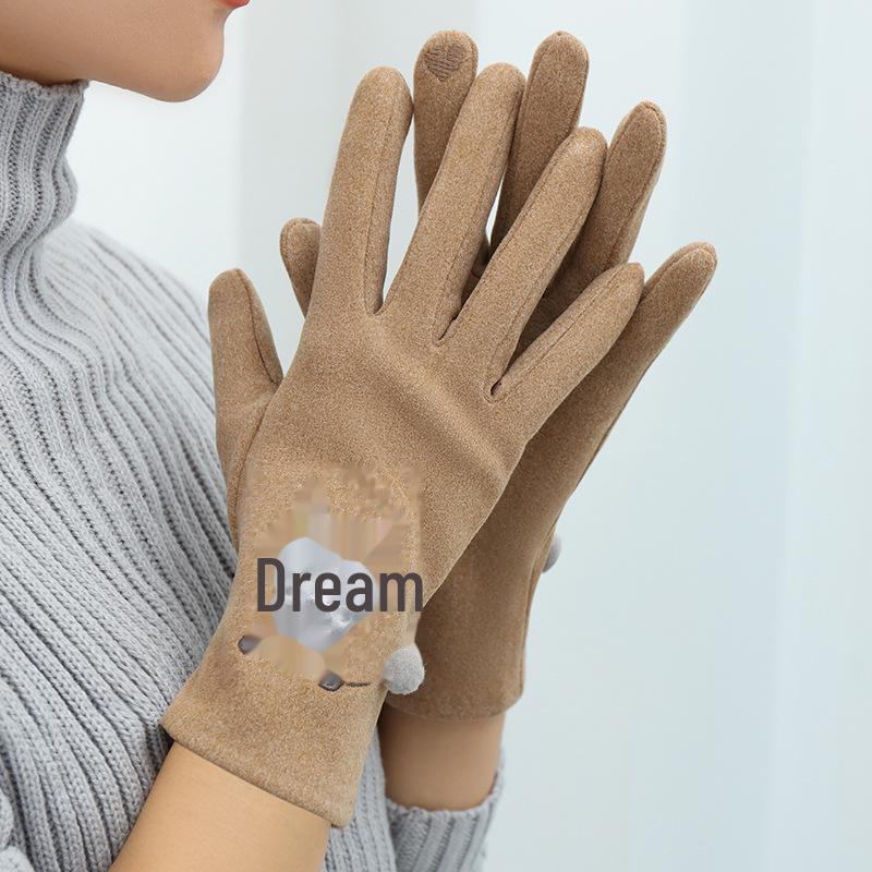 Женские зимние бархатные перчатки для сенсорных экранов — теплые, симпатичные и идеально подходят для вождения, верховой езды или катания на лыжах