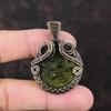 Moldavite Copper Pendant Copper Wire Wrapped Pendant Dainty Gemstone Jewelry Anniversary Gift Handmade Pendant Moldavite Copper Wire Jewelry