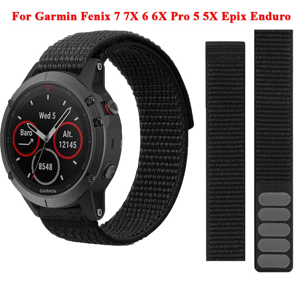 26 мм 22 мм Нейлоновый ремешок-липучка для часов Garmin Fenix 7X 7 6 6X Pro 5 5XPlus Epix2 Enduro Forerunner 965 955 Браслет для часов