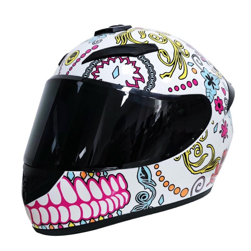 Fashion Motorcycle Helmet Men Women All Season Electric Bike Full Face With Bluetooth Ready Spoiler
