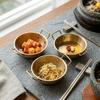 3 шт. Штабелируемая двойная ушная миска для закусок Гладкая утолщенная миска для соуса для хот-пота Нержавеющая сталь Без коррозии Фруктовая миска Ресторан