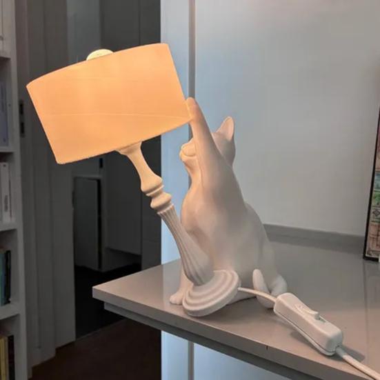 Непослушный Кот Настольная Лампа 3D Печатная Кошка Опрокидывающаяся Ночник Креативный Прикроватный Свет для Гостиной Спальни Дома