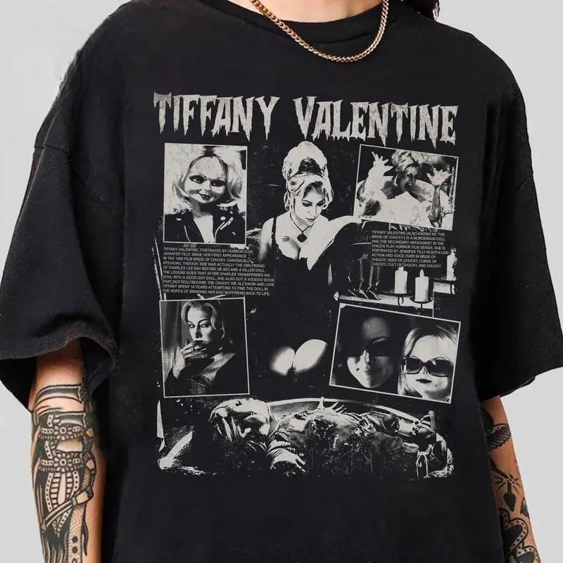 Унисекс Хэллоуинская футболка с графическим принтом Tiffany Valentine Horror, Chucky Spooky Streetw