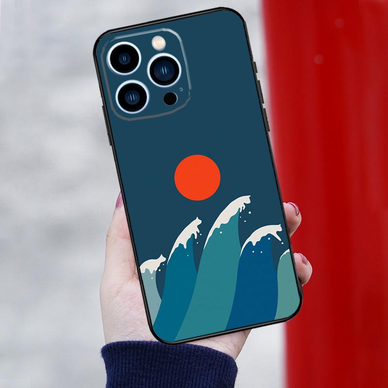 Кот Фудзи Япония Волна Пейзаж Чехол для телефона Для iPhone 16 Pro 15 Pro 12 13 Mini 11 14 Pro Max XR 16 15 Plus 16e Чехол Coque