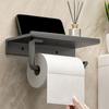 Punch Free Toilet Paper Holder Space Aluminum Phone Storage Rack Tissue Roll Holder  Kitchen