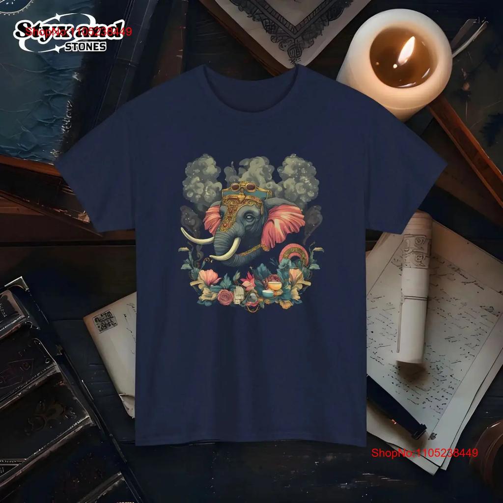 Majestic Smoky Elephant T Shirt Nature Lover Wildlife Animal Cotton Top vintage Washed Casual Versatile Stylish
