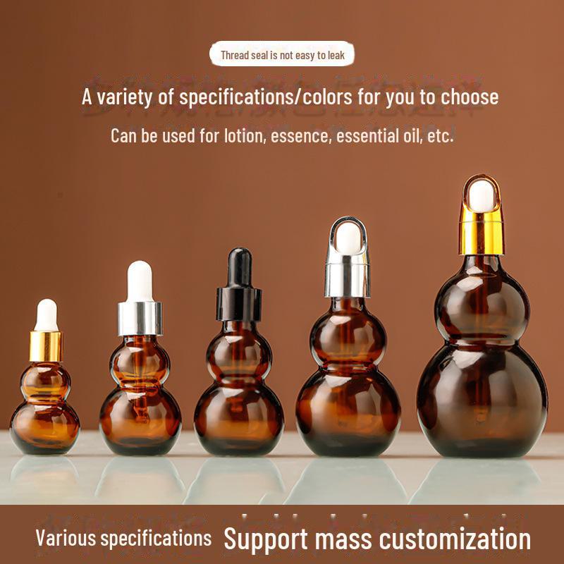 Креативная коричневая стеклянная бутылка для эфирных масел из двойной тыквы для путешествий, для косметики и образцов эссенций