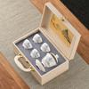 Dehua White Porcelain Kung Fu Tea Set Outdoor Cover Bowl Set Travel Tea Set One Cover Four Cups Portable Gift Box Printing
