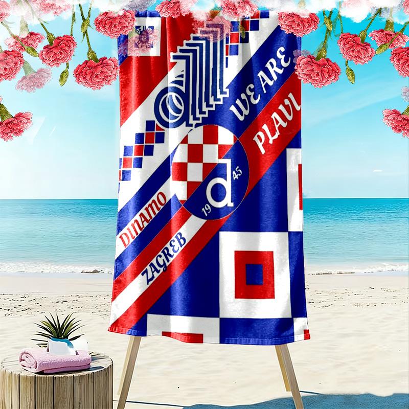 Dinamo Zagreb Print Beach Towel, Large Soft Quick Dry Towel for Beach Camping Swimming