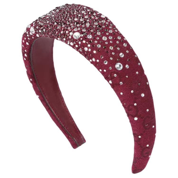 Gucci Embedded Design Canvas Headband Women accessories Bordeaux-Red 8550203HBG56100