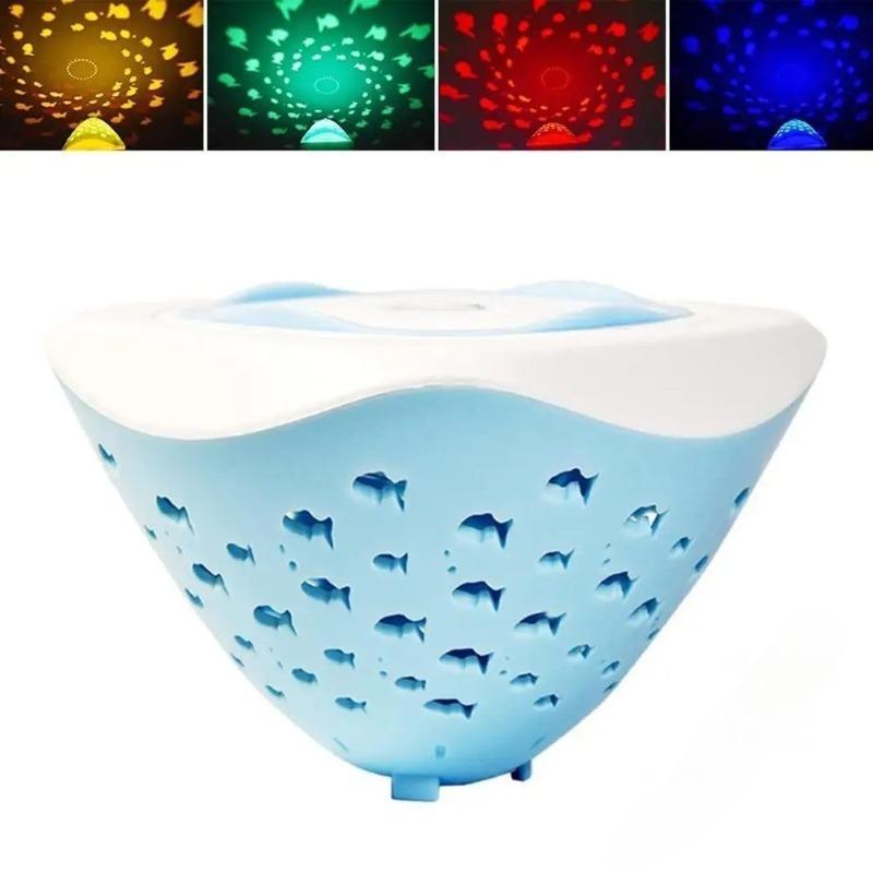 Светодиодный водонепроницаемый светильник для ванны RGB разноцветный Декоративные светильники для бассейна Маленькая рыбка Проектор для ванны Подарки