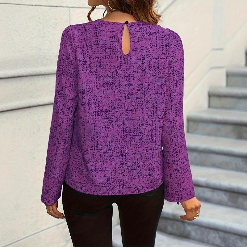 Женская новая фиолетовая модная рубашка для поездок на работу Senior Sense of Thin Professional Wear Design Sense of Long-shirts