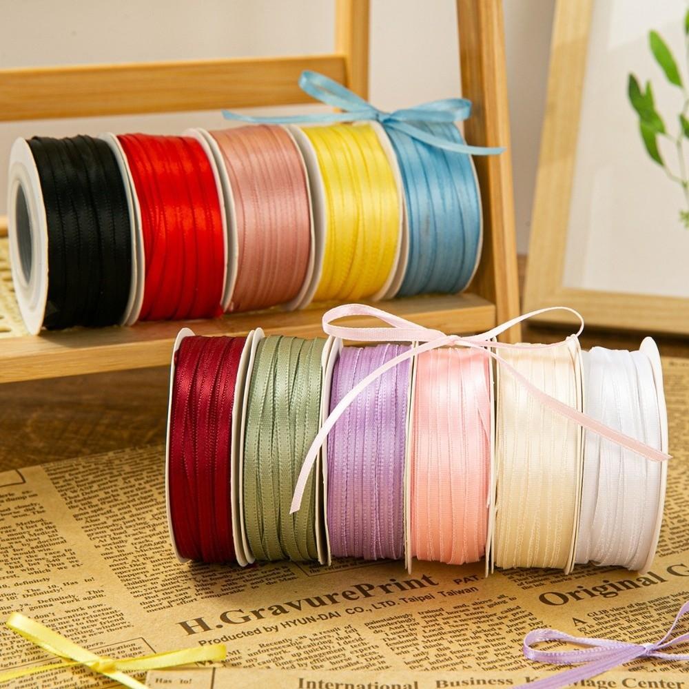 50 ярдов/рулон Тонкая лента Двусторонняя Лента для упаковки цветов Веревка-лента Упаковка подарков