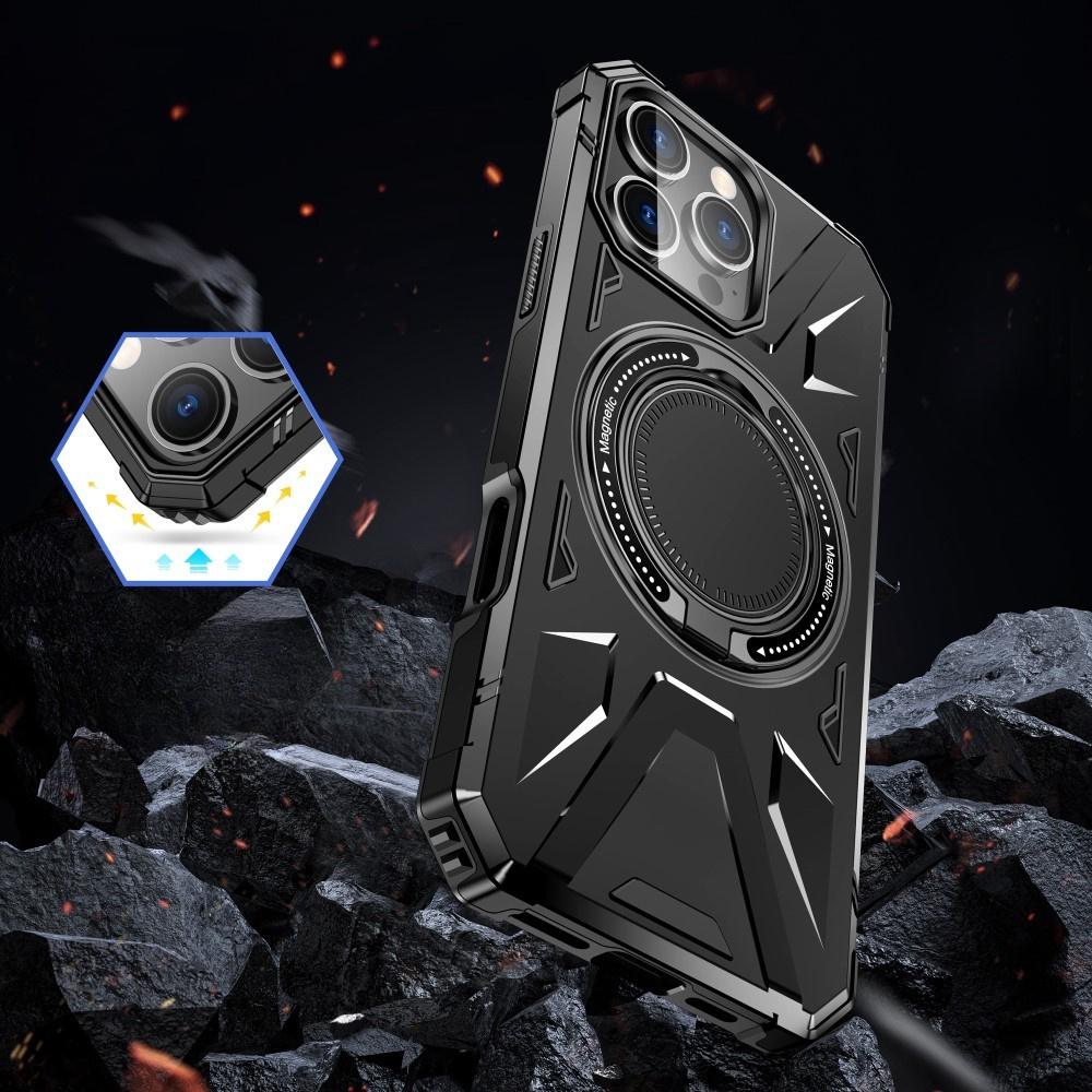 iPhone 16 Pro Max case, armored with a stand and a plate for the holder, black