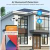 AIOOK Наружная водонепроницаемая камера с двойным PTZ WIFI HD с двойным объективом 8MP 4K с двумя объективами, камера ночного видения, 10-кратный зум, настенная камера без слепой зоны, двусторонний домофон