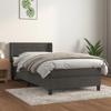3130992 vidaXL Divan Bed and Mattress Dark Grey 90x190 Cm Velvet