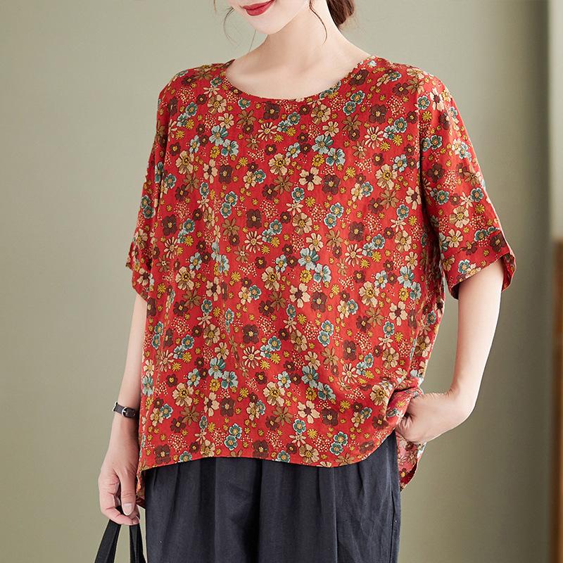 Женская летняя футболка большого размера с круглым вырезом и короткими рукавами, женский пуловер, рубашка Bata, топ для женщин