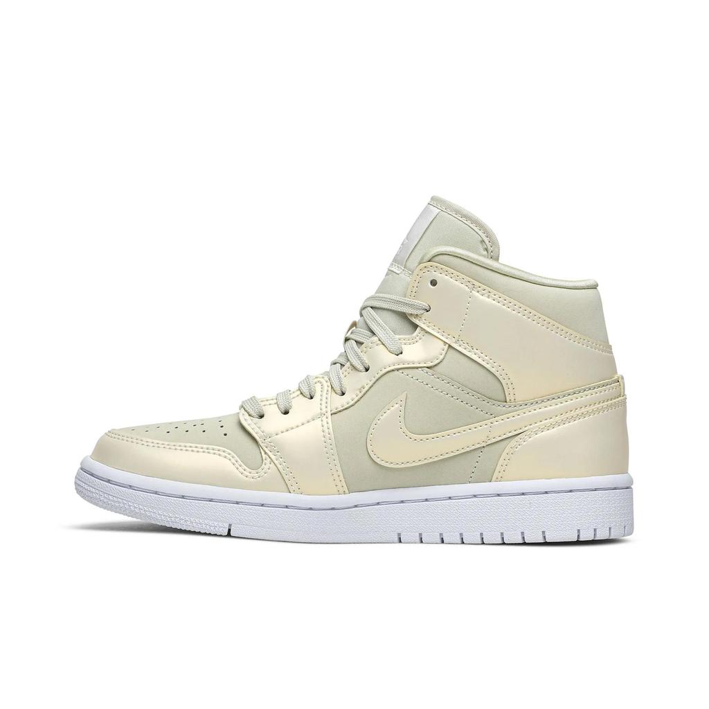 Womens Air Jordan 1 Mid 'Lemon Yellow' (women's sizes) Goose Feather Yellow / Lemon Yellow-White Vintage Basketball Shoes CK6587 200