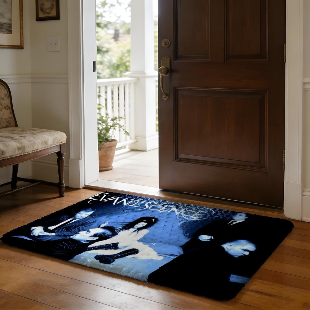 Floor Mat Soft Flannel Rug Non Slip Absorbent Mat for Bathroom Bedroom Home Decor E Evanescence Band A Amy Lee