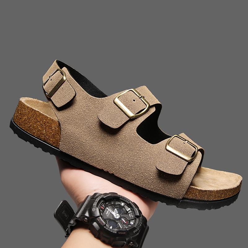 Модные брендовые повседневные мужские сандалии с двумя пряжками для забродной воды, летняя пляжная обувь для активного отдыха, нескользящая обувь для пешего туризма, сандалии