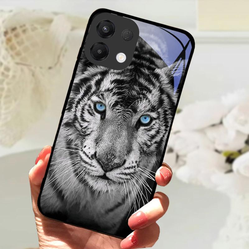 Чехол для OPPO K13 5G Крутой Лев Волк Закаленное Стекло Задняя Крышка Для OPPO K13 OPPOK13 Чехол Для Телефона Защитный Чехол K 13 Fundas Capa
