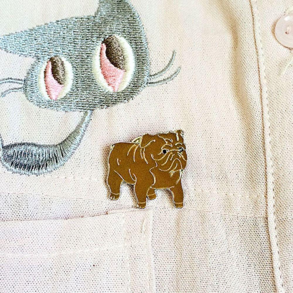 Cartoon Dog Dog Animal Enamel Pins Bulldog Cartoon Metal Badge Pet Dog Brooch Kid Gift