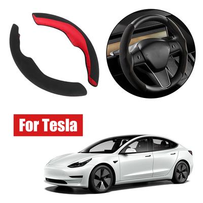 Дышащий противоскользящий чехол для рулевого колеса Tesla Model 3 Model Y, кожаный противомеховой спортивный руль для автомобиля