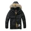 Мужской пуховик, зимние теплые пуховые пальто, 80% белый утиный пух, натуральный мех енота, зимние мужские пальто, черные