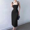Hollow-Back Backless Dress for Women - Slimming Suspender Long Skirt with Built-in Inner Wear