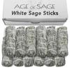 Палочки для окуривания "Белый шалфей" от Age of Sage - Длина 10 см, Упаковка 12 штук - Белый шалфей из Калифорнии, благовония для очищения дома и духов