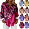 Women's Shirt Blouse Print Button Long Sleeve Casual Basic Shirt Collar Regular Top