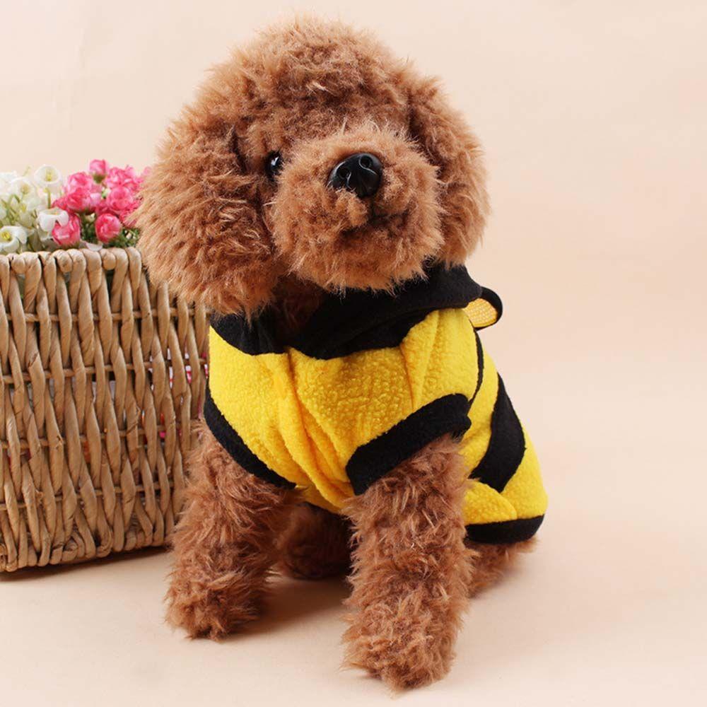 Fleece Cute Cat Clothing Puppy Bee Costume Dog Hoodie Pet Clothes Coat