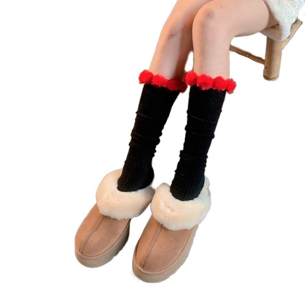 Thick Warm Mid Tube Socks Lolita JK Knit Socks Women Sweet Cotton Mid-Calf Socks  Women