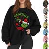 Women's Fashion Long Sleeve Print Round Neck Loose Pullover Sweater Top