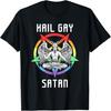 Смешная Футболка с надписью Hail Gay Satan LGBT Goth Gay Pride Baphomet